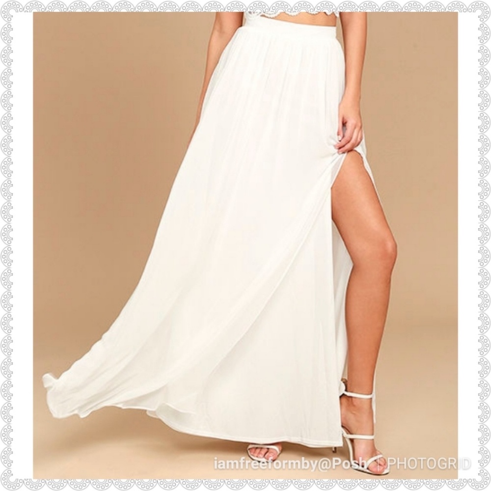 Lulu's Sheer White Maxi Skirt